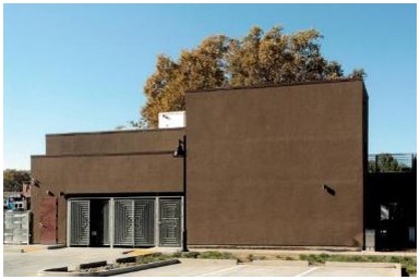 After: view of rear of firehouse including a kitchen addition after construction